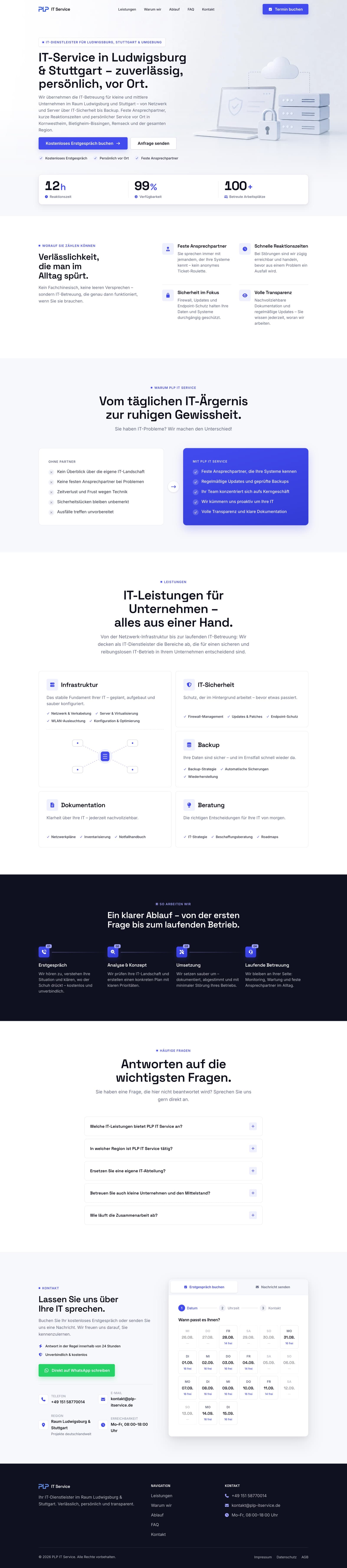 Website und Serviceoberfläche von PA-IT-Services